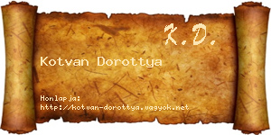 Kotvan Dorottya névjegykártya